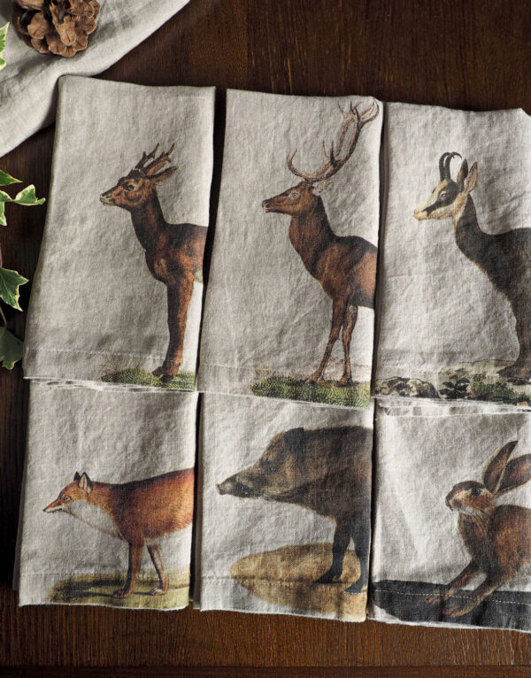 Linen napkin Wild Deer from Linoroom Linen napkins Wild Animals from Linoroom