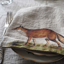 fox-linen-napkin Linen napkins Wild Animals from Linoroom