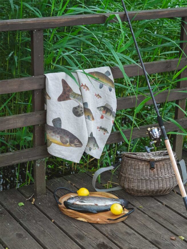 Fish Kitchen Towels | 100% sustainable linen | LINOROOM