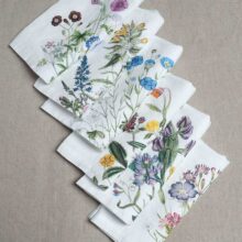 Linen-napkins-Wild-Flowers8 Whildflowers White Linen Napkins by Linoroom