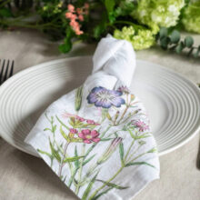 Wildflowers linen napkins by Linoroom Romantic floral napkins from 100% natural linen