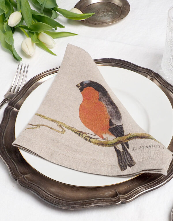 Printed-napkins-garden birds-bullfinch
