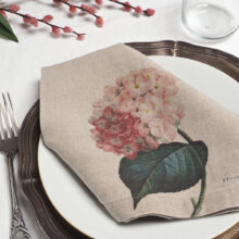 Table napkins garden flowers hortensia Floral Linen Napkins Hydrangea from Linoroom
