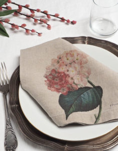Table napkins garden flowers hortensia Floral Linen Napkins Hydrangea from Linoroom
