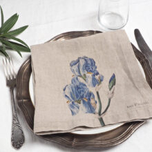 Table napkins garden flowers iris Iris flower linen cloth napkin from Linoroom
