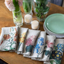 linoroom-napkins-flowers-vertical-lr-19-34 Garden Flowers floral linen napkins by Linoroom