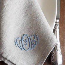 Cutome embroidered linen cloth napkins linoroom 2