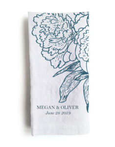 Printed linen wedding napkins 1