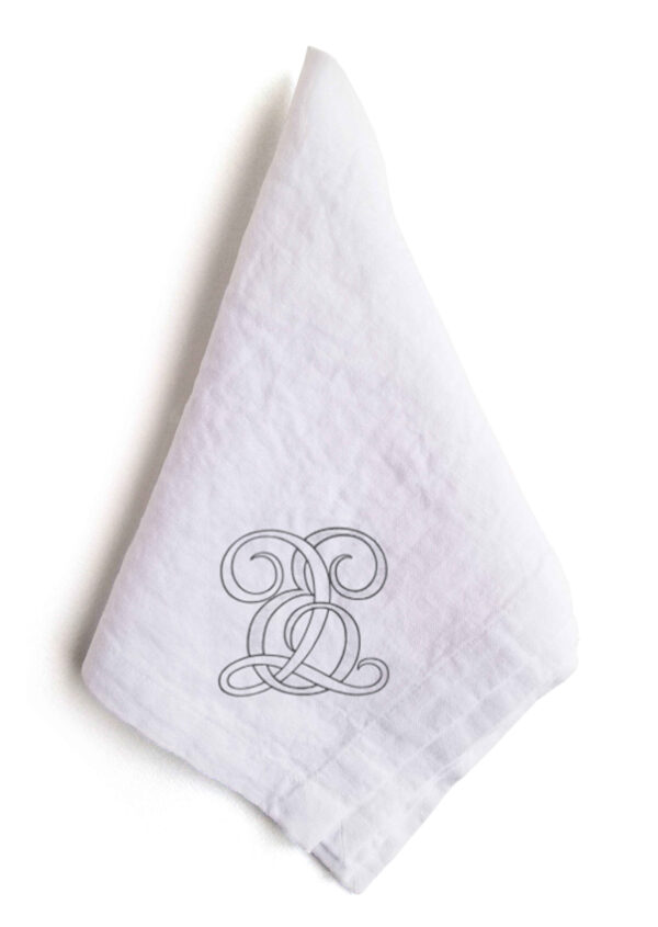 Printed monogrammed wedding linen napkins linoroom 1 sm