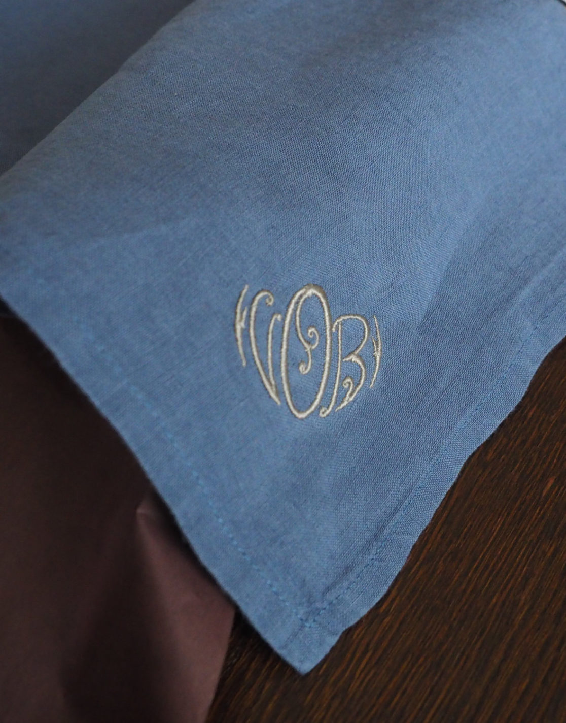 Personalised Embroidered Linen Wedding & Party Napkins LINOROOM 100