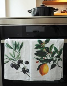 Linen kitchen towel Olive & Lemons from Linoroom