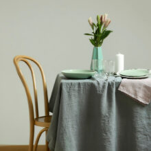 Grey High Quality Linen Tablecloth by Linoroom