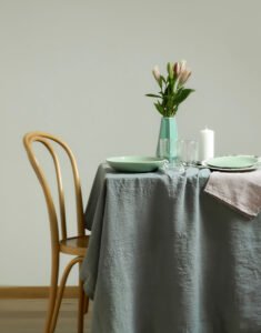 Grey High Quality Linen Tablecloth by Linoroom