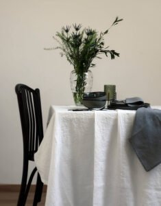 White Washed Linen Table by Linoroom