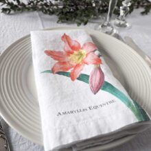 pink-linen-floral-napkins10 Pink Flower Linen Napkins from Linoroom