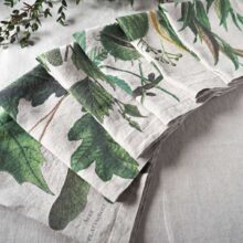Linen dinner napkins with tree prints from Linoroom