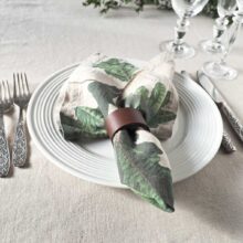 linen-napkins-with-tree-print6-linoroom Linen dinner napkins with tree prints from Linoroom
