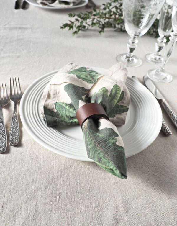 linen-napkins-with-tree-print6-linoroom Linen dinner napkins with tree prints from Linoroom