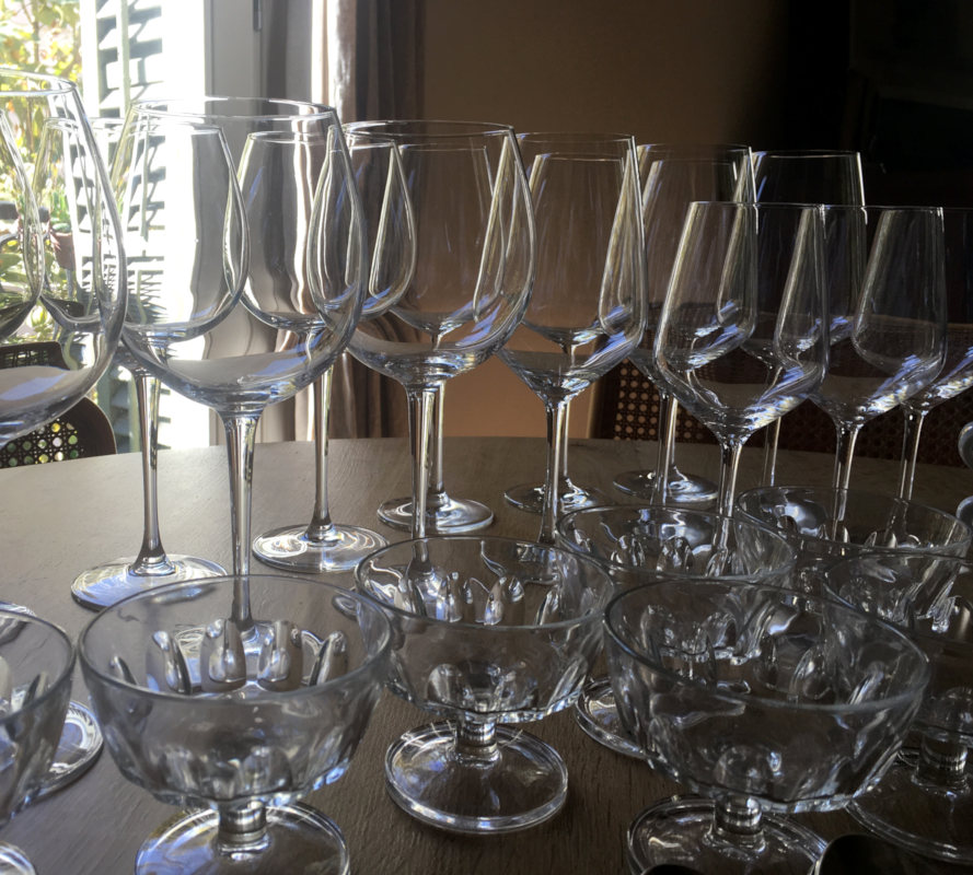 Shiny wine glasses
