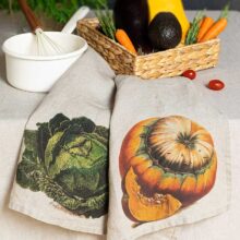 Linoroom-kitchen-towels-pumpkin-cabage-LR2 Autumn Kitchen Towels from Linoroom