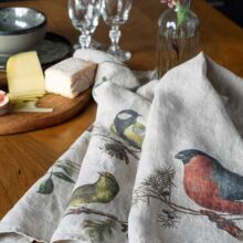 6001M-SBL-Linoroom-kitchen-towels-Small-birds-LR8 Linen Kitchen Towels Small Birds by Linoroom