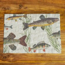 8003SUM-FF-Linoroom-Placemat-Freshwater-Fish-Vertical-LR1 Freshwater fish linen placemats by Linoroom