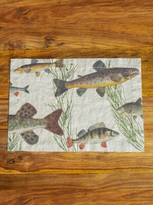 Freshwater fish linen placemats by Linoroom