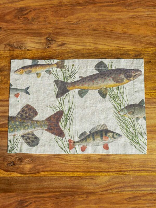 Freshwater fish linen placemats by Linoroom