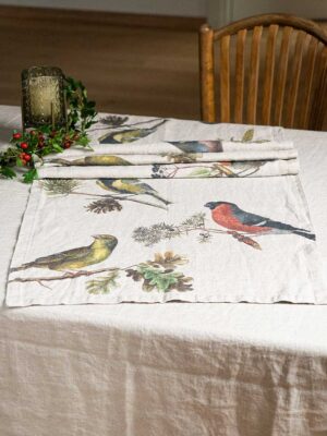 Small birds Table Runner by Linoroom
