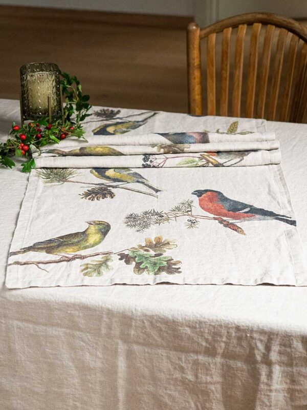 Small birds Table Runner by Linoroom