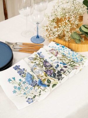 Linen Table Runner Mimosas - LINOROOM 100% LINEN TEXTILES