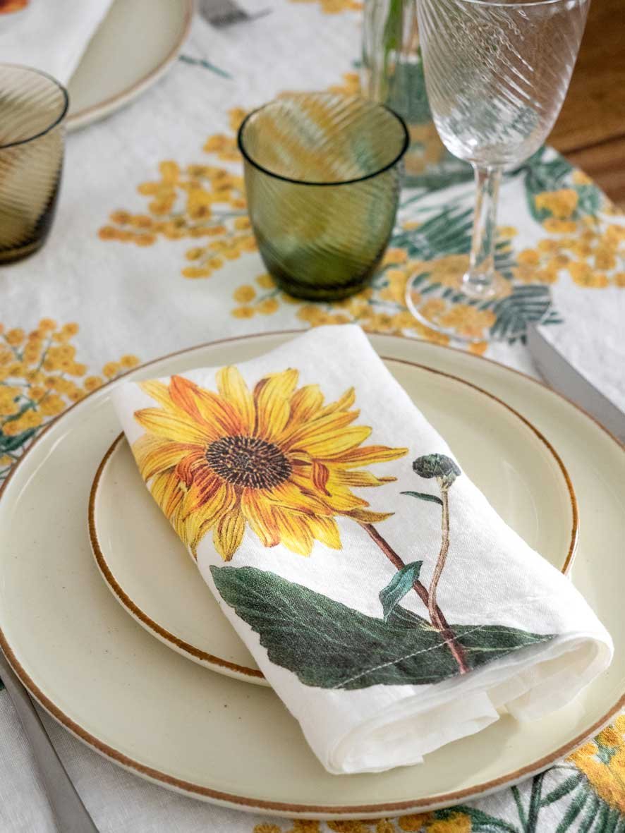 Mini Flowers on Yellow - Cloth Napkins– Resparked Designs