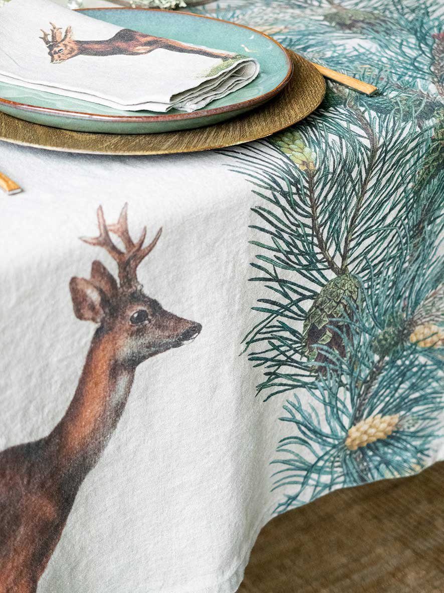 Wild Animal Linen Cloth Dinner Napkins (set of 6) - LINOROOM 100% LINEN  TEXTILES