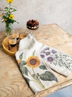 Durable linen tea towel, set of 4 rustic dish towels - Linenbee