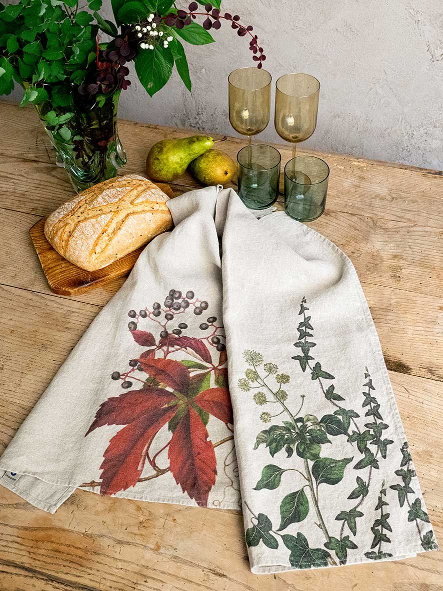 Veggies Linen Kitchen Towels Set/2