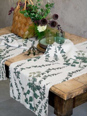 Ivy linen table runner by linoroom