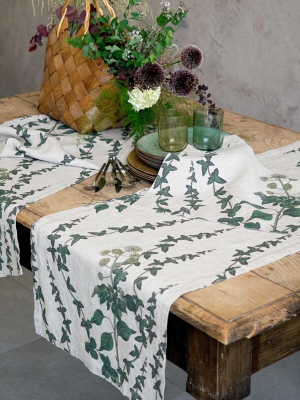 Ivy linen table runner by linoroom