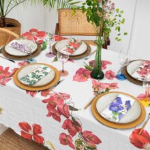 4006S-LFW-Linoroom-tablecloth-climbing-flowers-WEB-LR3 Floral white linen tablecloth by Linoroom