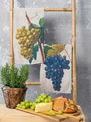 Grapes linen kitchen towels by linoroom
