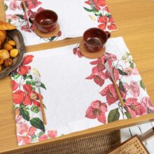 Climbing flowers linen placemats by Linoroom