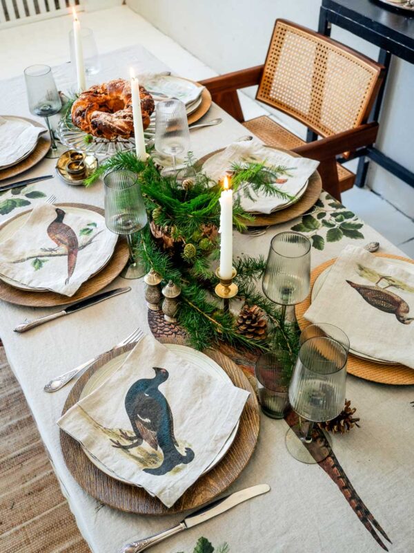Forest Birds pure linen napkins by Linoroom