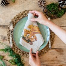 Mushroom linen napkins by Linoroom