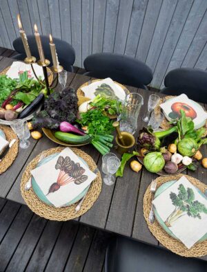 Farm Vegetables linen napkins by Linoroom