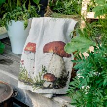 6001M-FM-Linoroom-Kitchen-Towels-Mushrooms-NEW-LR5 Forest Mushrooms linen kitchen towels by Linoroom