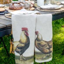 6001M-RH-Linoroom-kitchen-towels-Rooster-and-Hen-LR11