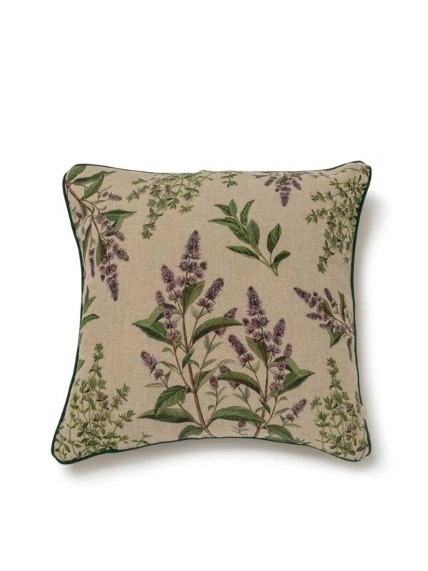 2004SUR-FH-Linoroom-Cushion-Cover-Herbs-Vertical-LR1 Herbal Linen cushion cover by Linoroom