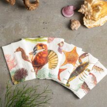 3002SU-OAP6O-Linoroom-Napkins-Ocean-Animals-Vertical-LR15 Ocean animals linen napkins by Linoroom