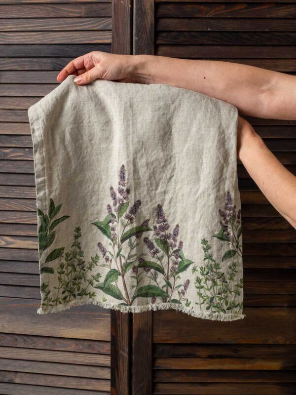 5002S-FH-Linoroom-Hand-Towels-Fine-Herbs-Vertical-LR1 Fine Herbs linen hand towel by linoroom