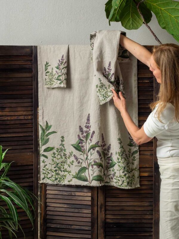5003S-FH-Linoroom-Bath-Towel-Fine-Herbs-All-Vertical-LR5 Fine Herbs linen bath towels by Linoroom