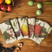 3002SU-OFP6-Linoroom-Napkins-Orchard-Fruits-Vertical-LR1 Linen Fruit Napkins